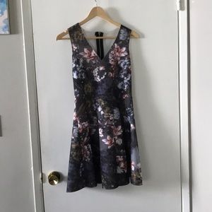 Floral cocktail dress- wedding guest dress- small